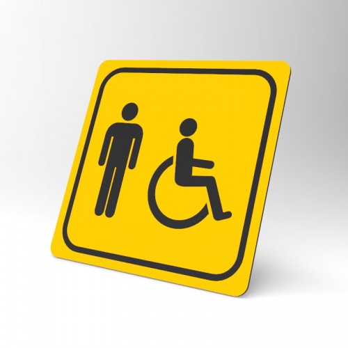 Placuta galbena pentru wc barbati cu handicap