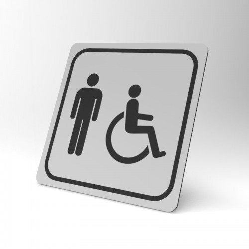Placuta gri cu negru pentru wc barbati cu handicap