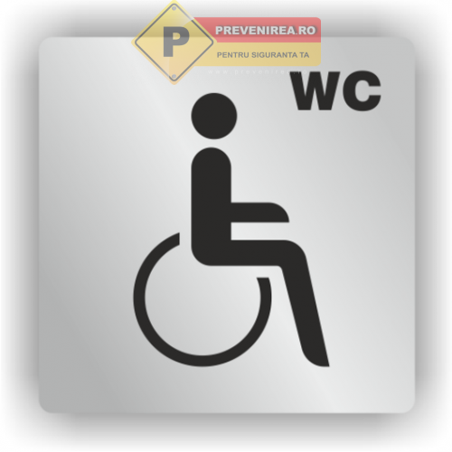 Semn aluminiu wc persoane cu dizabilitati ,