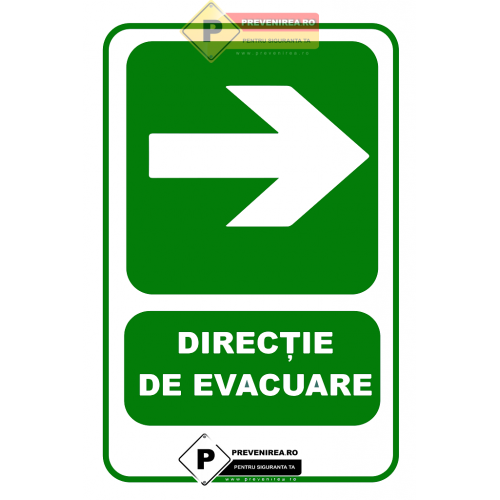 Indicatoare pentru directie de evacuare pentru dreapta