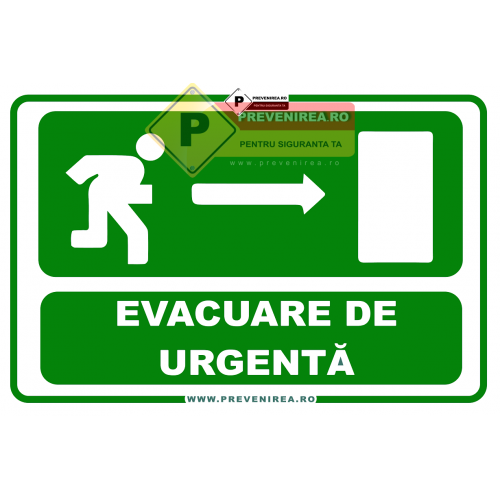 Indicatoare pentru evacuare de urgenta in dreapta