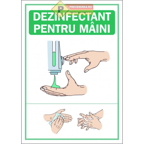Semne pentru dezinfectant pentru maini ,