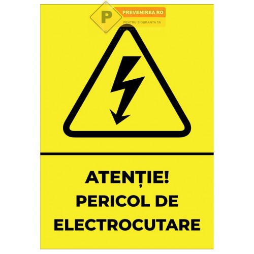 indicator galben pericol de electrocutare
