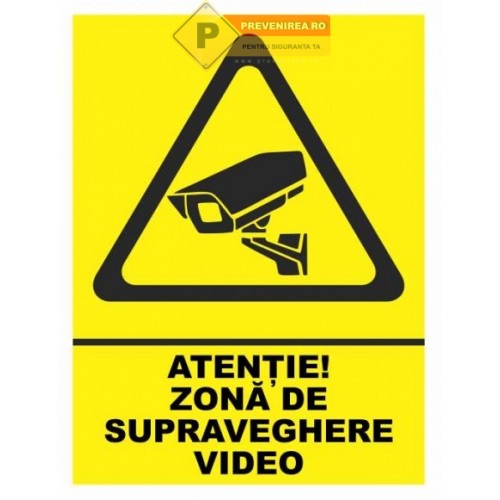 Indicator galben pentru zona supravegheata video
