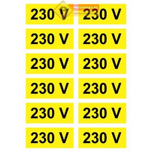 Etichete set pentru priza 230v